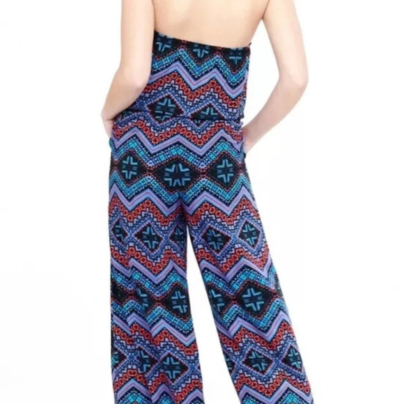 Express Multi Color Tribal Print Wide Leg Jumpsuit Womens Size Medium (555) - Picture 2 of 8